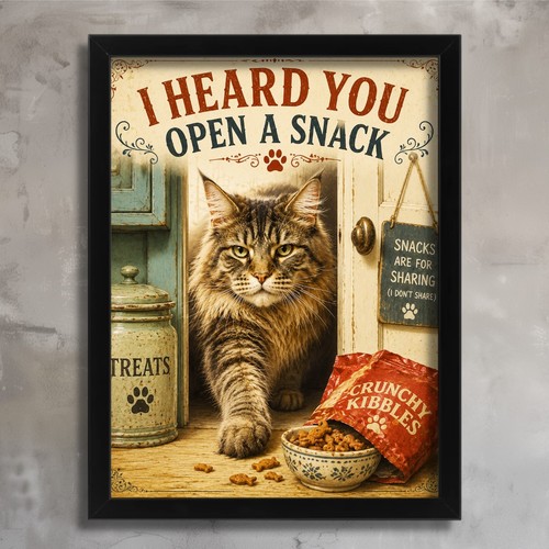 Maine coon cat wall - wall, art