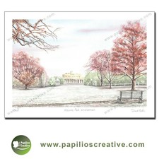 Pittville Park, Cheltenham Watercolour Limited Edition A3 poster print D Baldwin