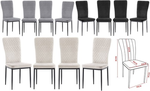 Velvet dining chairs set - set, 4