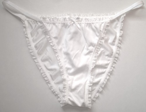 Sexy white shimmery tanga - sexy,