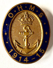Medal / Badge - Royal Navy / Admiralty OHMS Service Lapel Badge 1914-15