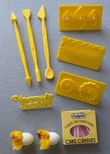 Easter Cake Decorations & Candles Bundle - Vintage 