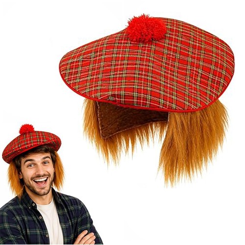 Scottish tartan hat with - scottish,