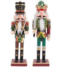  2 Pcs Desktop Decoration Crafts Nutcracker Ornament Handmade Soldier