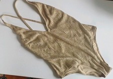 Swimsuit Backless Gold Crinkle