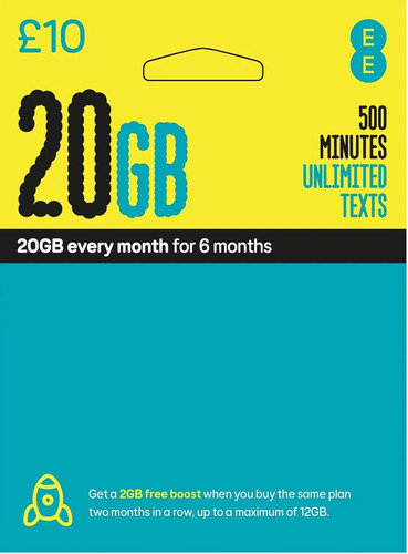 20gb sim card payg - sim, 500