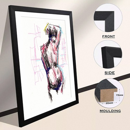 Framed nude life - framed, drawing