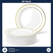 19cm Gold Rimmed Plastic