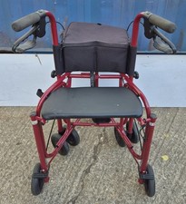 Uniscan Triumph Plus 5-Wheel Walker with Seat, Bag and Lever Brakes Red