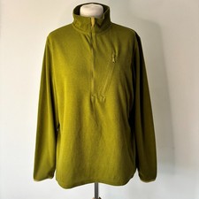 Rohan Fleece Microgrid Stowaway Top Women's Size L Green 1/4 Zip Jumper Midlayer