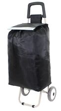 Large Capacity Strong Wheelie Shopping Trolley Folding Durable Wheeled Bag Black