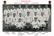 ENGLAND 1948 (v Wales, 17th January ) RUGBY TEAM PHOTOGRAPH