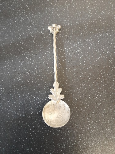 1757 silver coin spoon - coin,