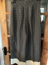 Zara Women's Silk Effect Wide Leg Trousers Size M Excellent Condition Black