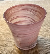 Lvyline Glass Orchid Pot. 15cm. Pink Swirl