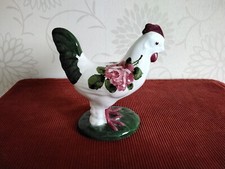Antique Wemyss Hen Cockerell Plichta London England Cabbage Roses 6" 15 Cms 