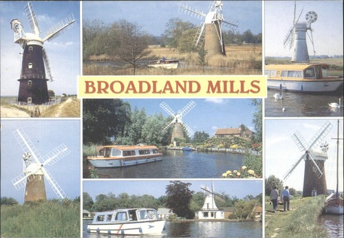 Broadland mills postcard - broadland,