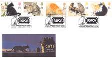 GB RM FDC: 1995 Cats + RSPCA