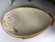 vintage 1930’s large Cream fish plate dish serving platter ceramic country house