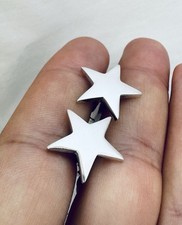 Italian Solid Sterling Silver Star Cufflinks Fully Hallmarked