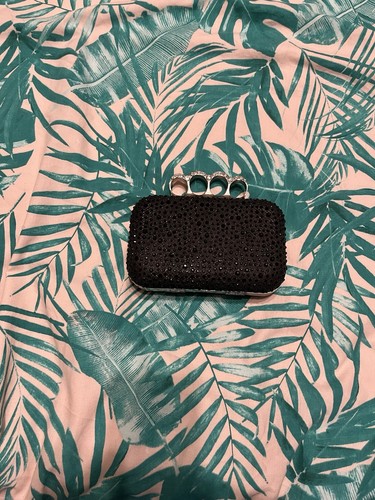 Small black clutch bag with - small,