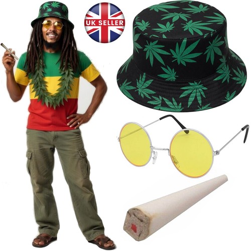 Rasta reggae costume set hat - costume,