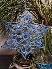 Blue Crochet Snowflakes, Set