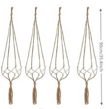 4PCS MACRAME JUTE PLANT HANGER