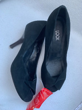 New Look Black Faux Suede Peep Toe Court Shoes Size 4