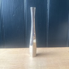 Vintage silver coloured metal faceted bud vase