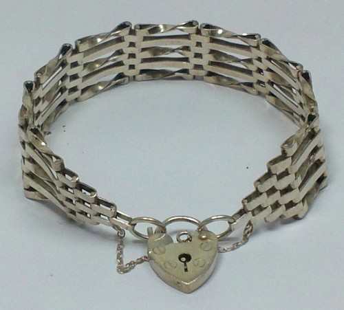 Vintage sterling silver bar - silver, 5-bar