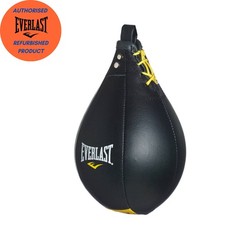Everlast Boxing Leather Speed Bag MMA Punching Bag For Home Gym Black Medium