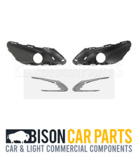 FRONT BUMPER FOGLIGHT GRILLE WITH CHROME PAIR SET FITS PEUGEOT 308 ALLURE 13-18