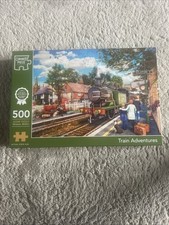 Corner Piece Train Adventures 500 Piece Jigsaw Puzzle Steam Train Station VGC