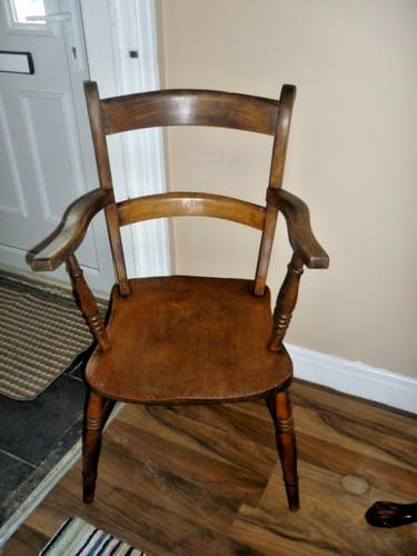 Antique elm bar back carver - elm,