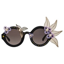 Linda Farrow X Amie Victoria Robertson Sunglasses Round Gold and Grey