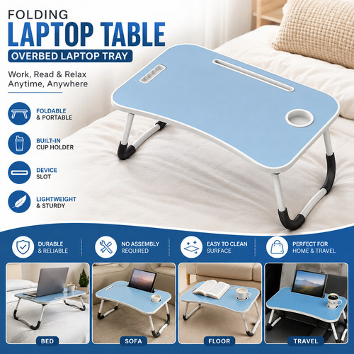 Folding laptop table overbed - folding,