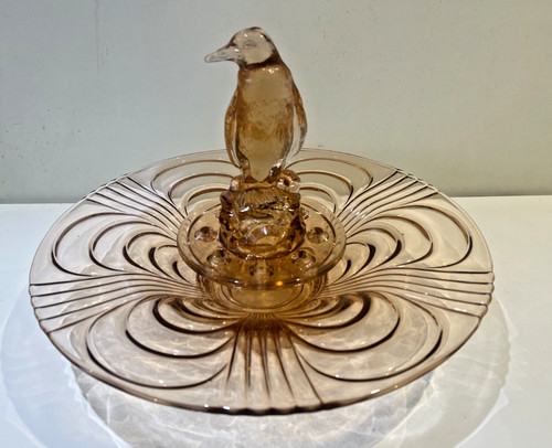 Art deco pink glass - art,