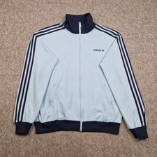 Adidas Jacket Mens  Large Blue Black Tracksuit Track Top Firebird Trefoil Retro