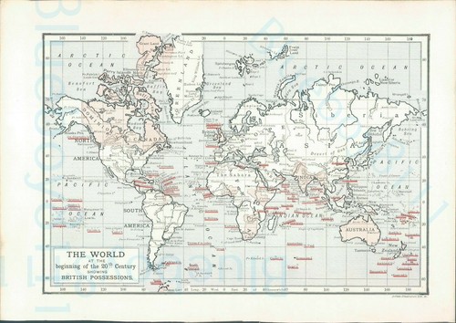 Edwardian print the world - print,