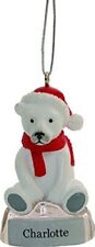Personalised Polar Bear Christmas Decoration Bauble with LASER ENGRAVED NAME