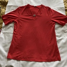 GERRY WEBER LADIES RED TOP WITH CRYSTAL EMBELLISHMENT - SIZE 16 EXCELLENT COND! 