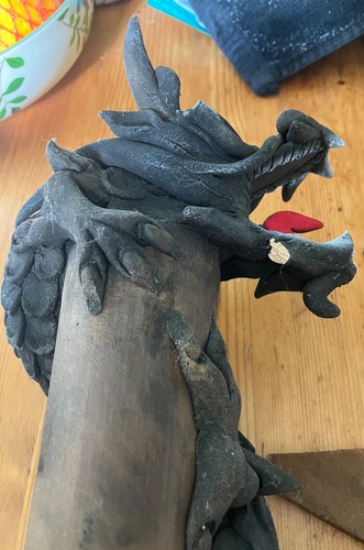Dragon incense holder - , bamboo/
