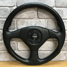 Genuine Momo Speed 3 Black Leather 360mm Steering Wheel. Lancer Evo 3. 1995.  8B