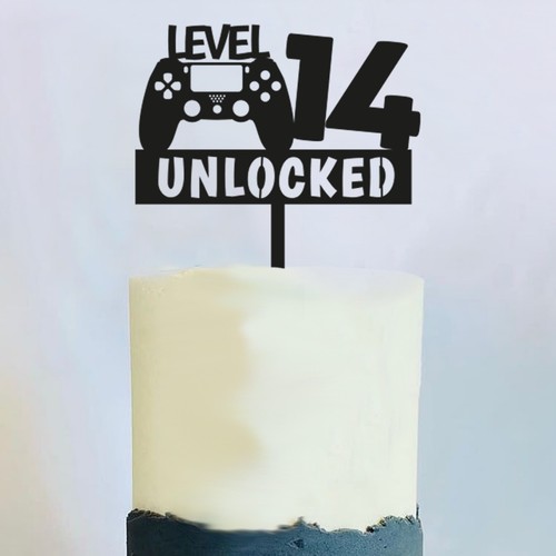 Level unlocked cake topper - unlocked,