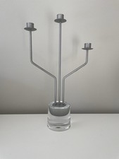 Vintage Nybro Glass Multi Arm Candle Candelabra  Sweden Swedish Design