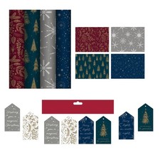 4 Rolls Christmas Wrapping Paper 4M Contemporary Gift Wrap & 16 Matching Tags
