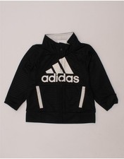 ADIDAS Baby Boys Graphic Tracksuit Top Jacket 9-12 Months Black Polyester BI09