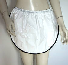 Mens PVC Skirt Sporran Apron Open Side Sissy White Plastic Jock PVC U Like Vinyl