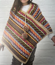 Children's Girl’s Fair Isle Patterned Poncho KNITTING PATTERN - 66x36cm